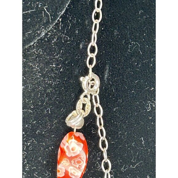 Colorful Millefiori Glass Bead Necklace - Vibrant & Funky Jewelry Piece For Boho - Picture 3 of 4